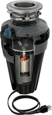 Moen® EX Series 1 HP Continuous Feed Black Garbage Disposal-2