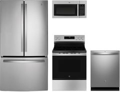 GE® 4 Piece Stainless Steel Kitchen Package