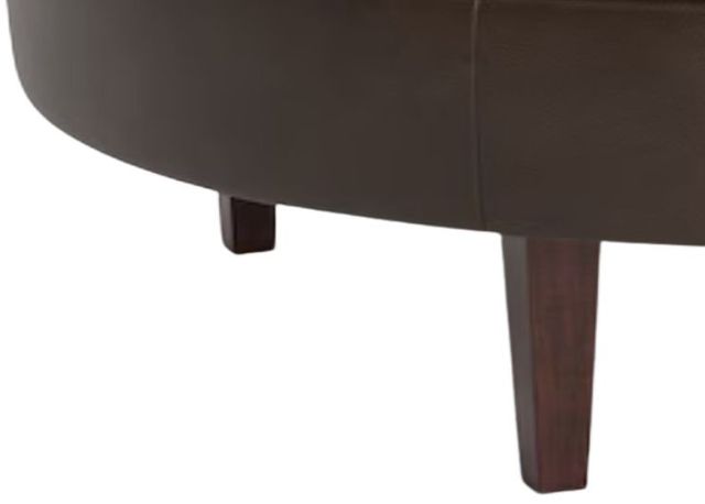 Bassett® Furniture Customizable Delway 35" Round Tufted Leather Ottoman-2
