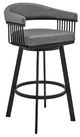 Armen Living Naomi and Chelsea 4-Piece Black/Grey Counter Height Dining Set-2