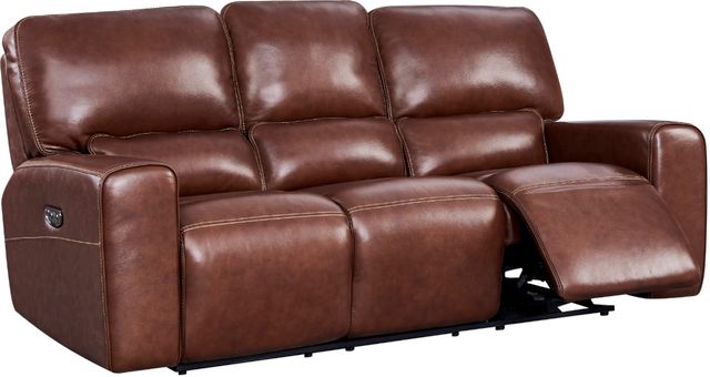 Leather Italia™ Georgetowne Broadway Brown Power Reclining Sofa-0