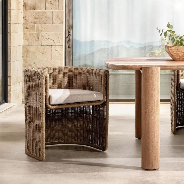 Classic Home Rami Natural Wicker Outdoor Dining Chair-1