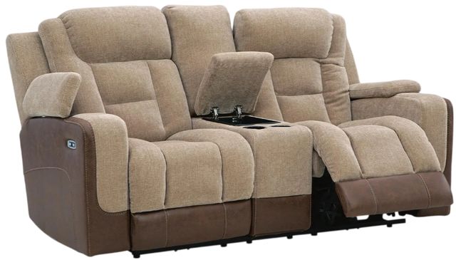 Signature Design by Ashley® Mixed Motion Brownstone Power Reclining Loveseat-4