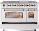 Ilve® Nostalgie II Series 48" White Pro Style Dual Fuel Range-4