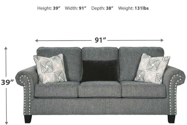 Benchcraft® Agleno Charcoal Sofa-1