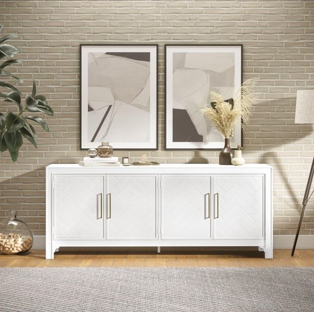 Jofran Inc. Gramercy Blanc 4-Door Accent Cabinet-1