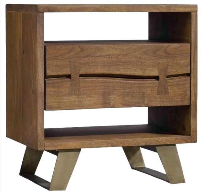 Jaipur Furniture Planck Brown Bedside Table-0