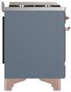 Ilve® Majestic III 60" Blue Gray Pro Style Dual Fuel Natural Gas Range with Griddle and Copper Trim-4