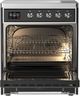 Ilve® Majestic III 30" Graphite Matte Pro Style Induction Range with Triple Glass Door and Chrome Trim-1
