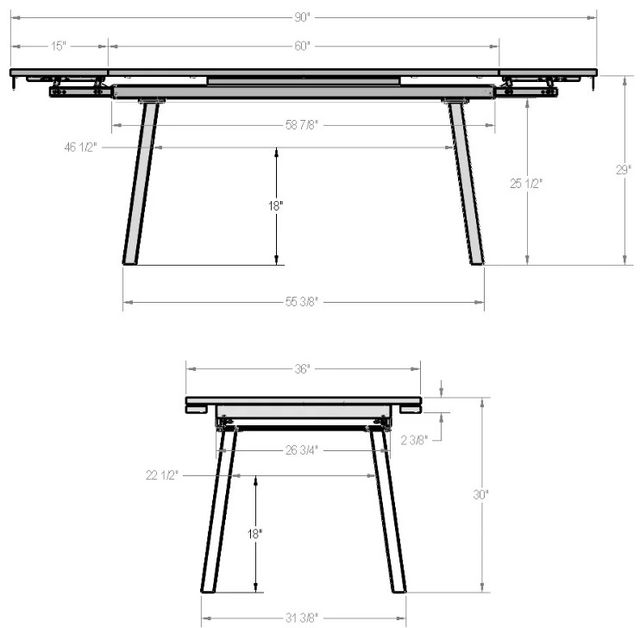 Amisco Customizable Lewis 90" Dining Table-2