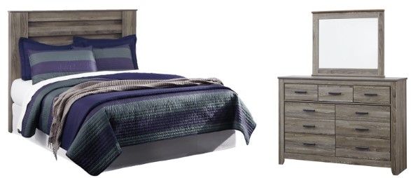 Signature Design by Ashley® Zelen 3-Piece Warm Gray King/California King Panel Headboard Set-0