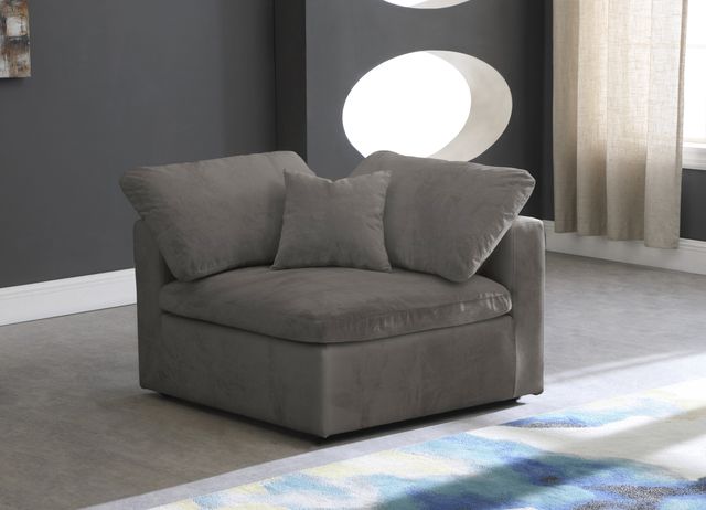 Meridian Furniture Cozy Grey Velvet Chair-2