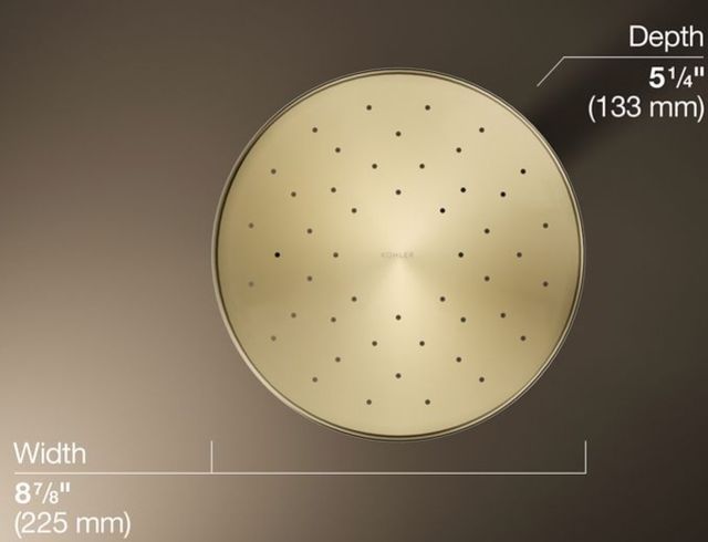 KOHLER® Statement® Vibrant French Gold 2.5 GPM Open Rain Iconic Single-Function Rainhead-3
