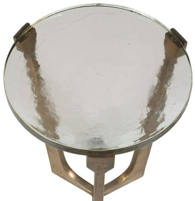 Uttermost® Bohdi Cast Glass Top Indoor-Outdoor Accent Table with Antique Brass Aluminum Base-4