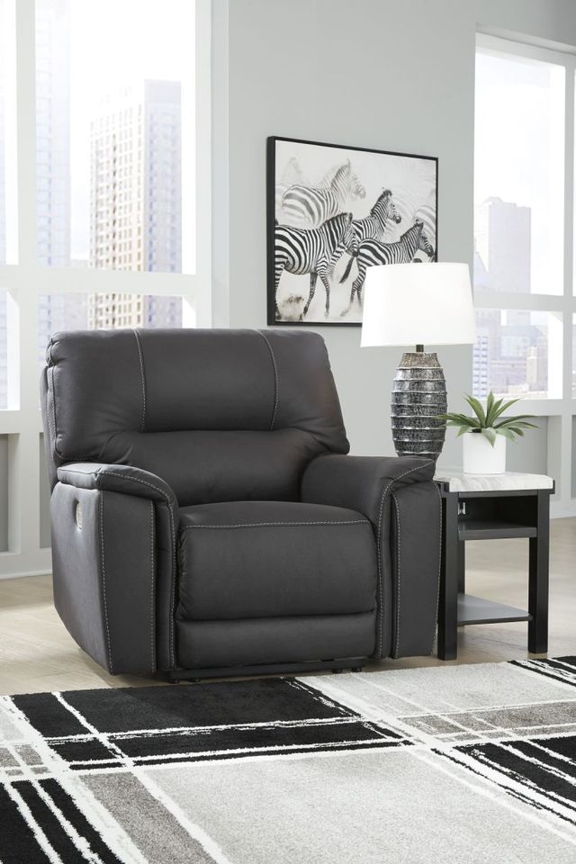 Signature Design by Ashley® Henefer Midnight Power Recliner with Adjustable Headrest-3