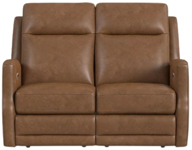 Flexsteel® Maxwell Cedar Leather Power Reclining Loveseat with Power Headrests and Lumbar-2