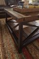 Flexsteel® Carpenter Dark Brown Square Coffee Table with Black Metal Frame-1