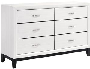 Front view of the Homelegance® Davi White Dresser