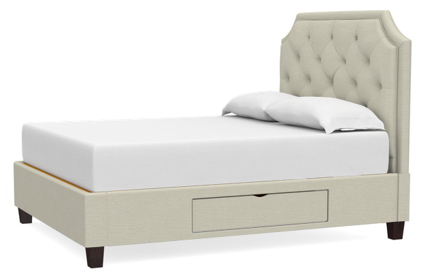 Bassett® Furniture Custom Upholstered Beds Florence Clipped Corner Storage Bed-3