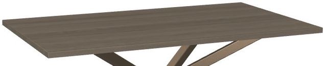 Amisco Customizable Asterisk Ash 60" Rectangular Table with Metal Stand-1