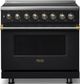 Viking® 5 Series 36" Onyx Pro Style Induction Range with Brushed Brass Trim-0