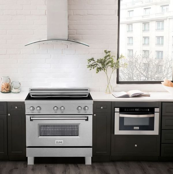 ZLINE 36" DuraSnow Stainless Steel Freestanding Induction Range