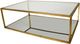 Zeugma Imports Glass Top Coffee Table with Gold Base-1
