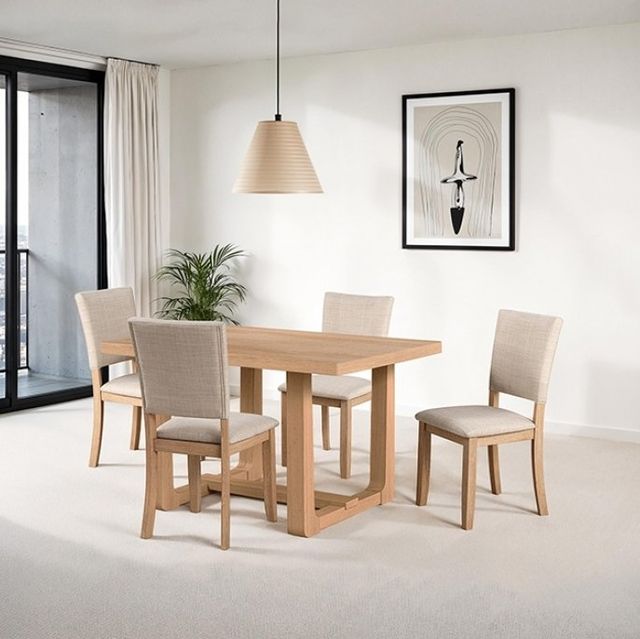 Furniture of America® Sauro 4-Piece Natural Upholstered Side Chair-1