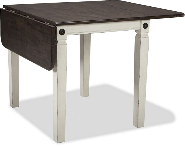 Intercon Glennwood Charcoal Drop Leaf Table with Black Base-1