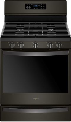 Whirlpool® 30" Fingerprint Resistant Black Stainless Steel Freestanding Gas Range