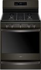 Whirlpool® 30" Fingerprint Resistant Black Stainless Steel Freestanding Gas Range-0