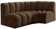 Meridian Furniture Arc 3-Piece Brown Velvet Sectional-0
