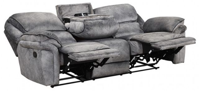 Furniture of America® Themis Gray Manual Reclining Sofa-1