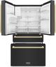 ZLINE Autograph Edition 36" 21.6 Cu. Ft. Fingerprint Resistant Black Stainless Steel Counter Depth French Door Refrigerator with Champagne Bronze Modern Handles-1