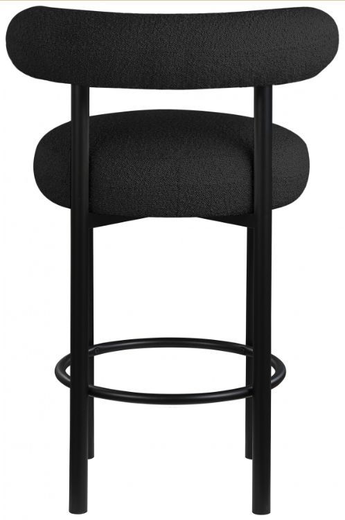 Meridian Furniture Bordeaux 2-Piece Black Boucle Fabric Stool-1