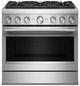 KitchenAid® 36" Stainless Steel 6 Burner Pro Style Dual Fuel Range with No Preheat Air Fry Mode-0