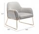 Zuo® Nadir Gray and Gold Arm Chair-4