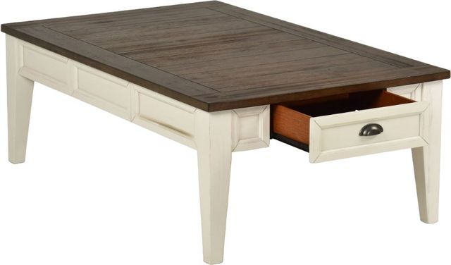 Steve Silver Co. Cayla Dark Oak Cocktail Table with White Base-2
