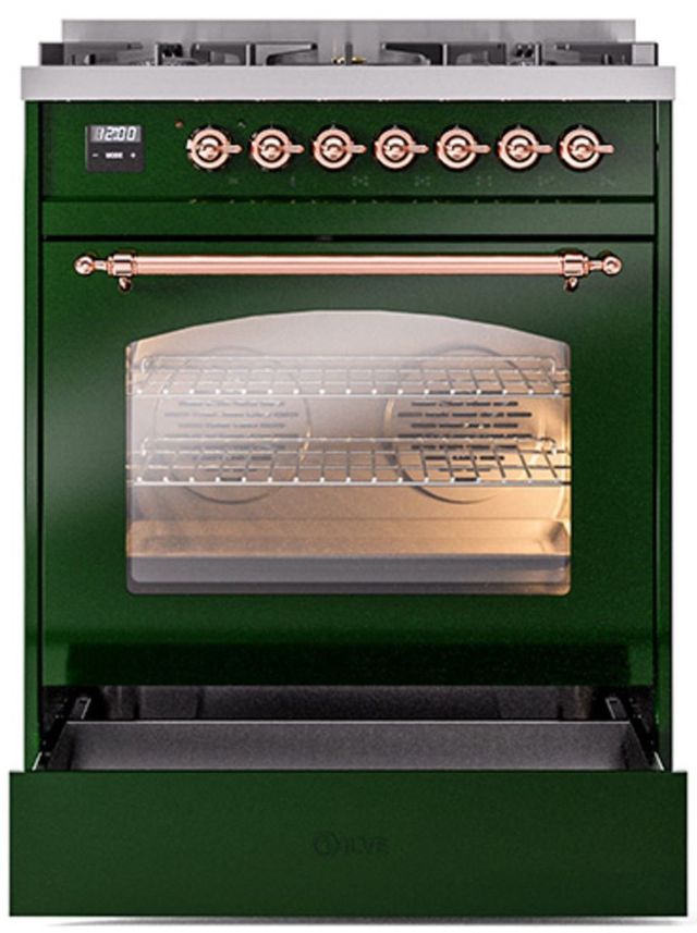 Ilve® Nostalgie II Series 30" Emerald Green Pro Style Dual Fuel Range-2