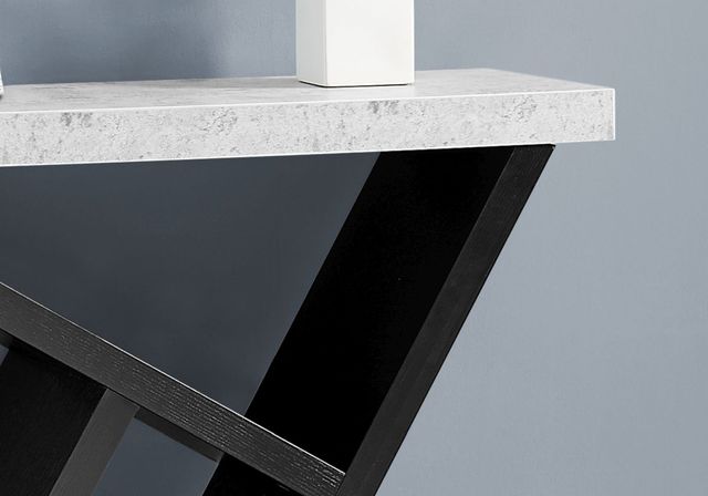 Monarch Specialties Inc. 36"L Cement Look  Hall Console Table with Black Base -1