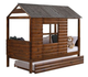 Donco Kids Rustic Walnut Twin Cabin Low Loft With Trundle Bed-0