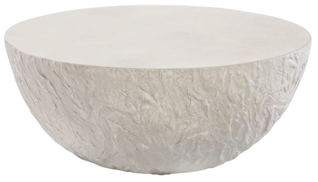 Sunset West Bone White Glass Fiber Reinforced Concrete Bowl Outdoor Coffee Table-0