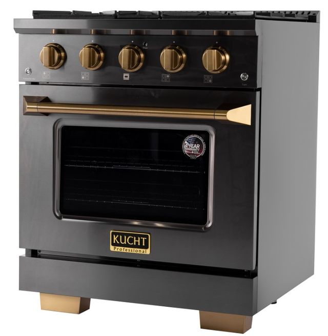 Kucht Gemstone Professional KED Series 30" Titanium Stainless Steel Pro Style Dual Fuel Range-2