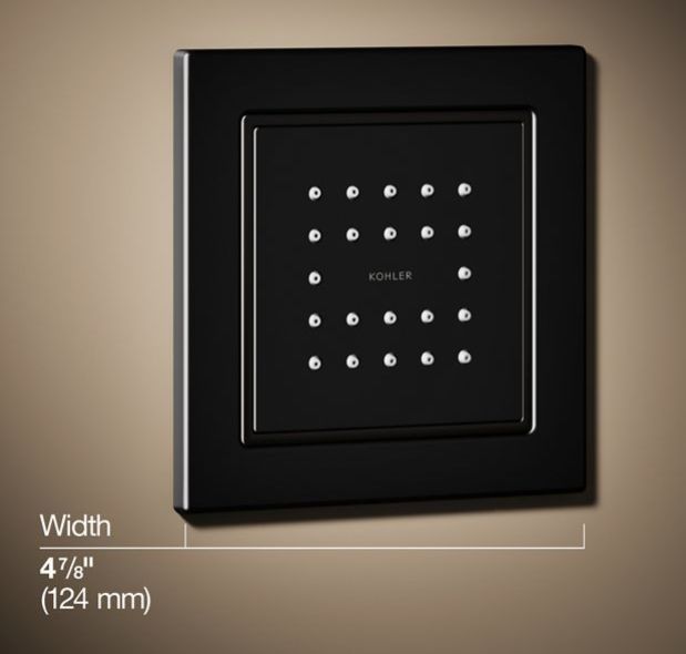 KOHLER® WaterTile® Matte Black 2.5 GPM Square 22-Nozzle Single-Function Body Spray-2