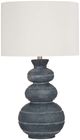 Bassett Mirror Carmel Textured Matte Blue Table Lamp-0