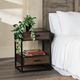 Crestview Collection Beckett Brown Side Table with Black Frame-1