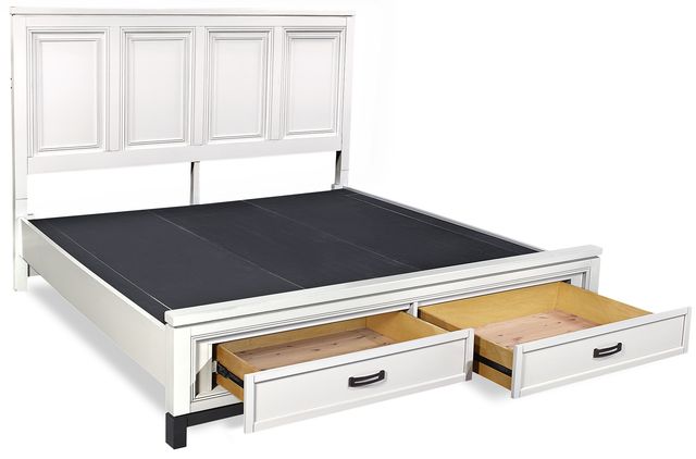 aspenhome® Hyde Park White Paint California King Panel Storage Bed-1
