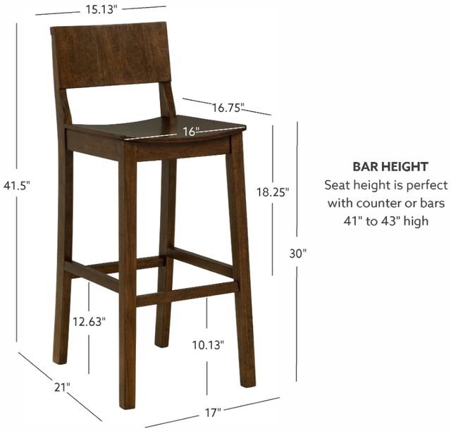 Linon Kentucky 2-Piece Walnut Barstool Set-2