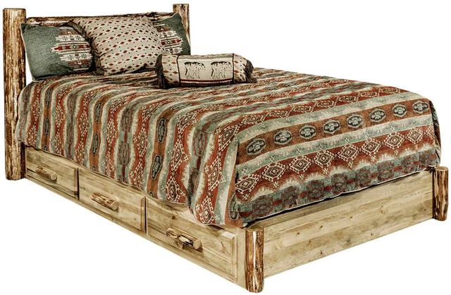 Montana Woodworks® Glacier Country Stained and Lacquered California King Platform Bed with Storage-0