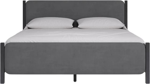 Modus Furniture Elora Charcoal/Jet Black Ash Queen Upholstered Panel Bed-2